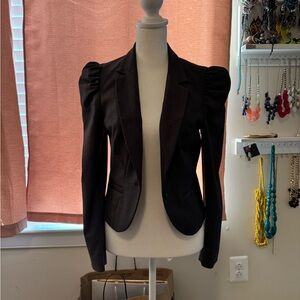 Women's dark gray Puff Sleeve Blazer